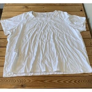 NEW D&Co Square Neck Short Sleeve Top Size 5X Women’s White